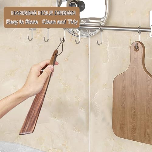 12-Inch Natural Teak Wood Cooking Spatula - Non-Toxic & Durable