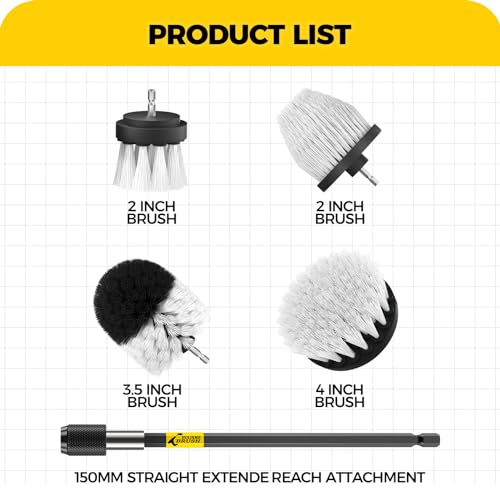 Holikme 5-Pack Drill Brush Set for Deep Cleaning - Nylon Scrub Brushes
