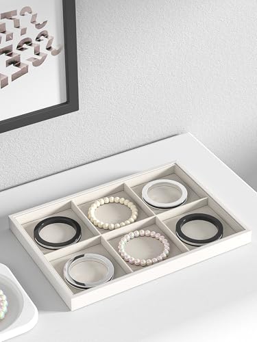 Ausalivan Velvet Jewelry Drawer Organizer Tray, 6-Grid Storage Insert