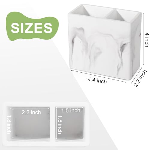 Diatomite Toothbrush Holder & Toothpaste Organizer - Marble White, Small