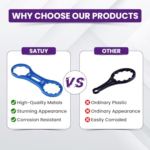 2Pcs Bicycle Fork Cap Wrench, Aluminium Alloy Bike Front Fork Repair Tool, Suspension Forks Cap Spaner Suitable for XCR/XCM/XCT/RST, Blue