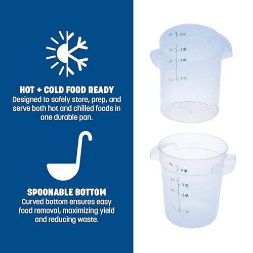 Carlisle Storplus 4 Quart Round Food Storage Container, 12-Pack