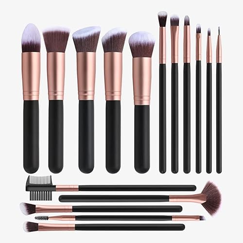 WILL OAK 16-Piece Professional Makeup Brush Set with Soft Synthetic Bristles