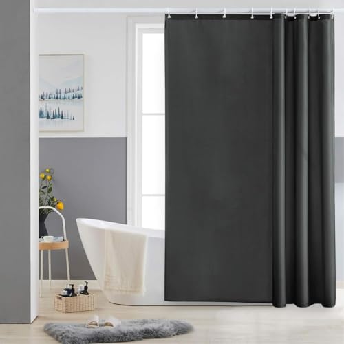 Furlinic Dark Grey Shower Curtain Liner 60x78 Inch - Waterproof & Heavy Duty