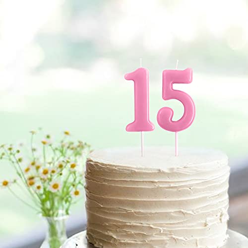 Pink Number 5 Birthday Candle - 2.76” Decorative Cake Candle