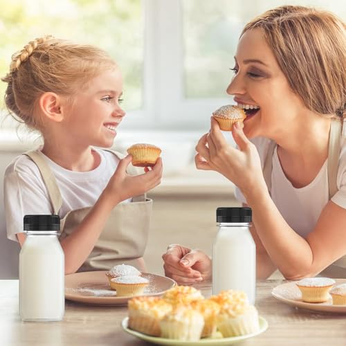 6 oz Plastic Juice Bottles with Black Lids - 5 Pack