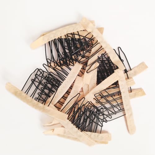 Blonde Wig Clips with Steel Teeth & Cloth 20 Pcs - 5-Tooth Combs