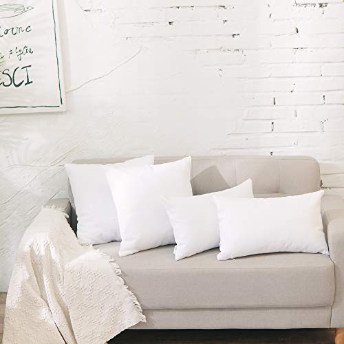 Pure White Decorative Throw Pillow Cover 12" x 20" with Zipper