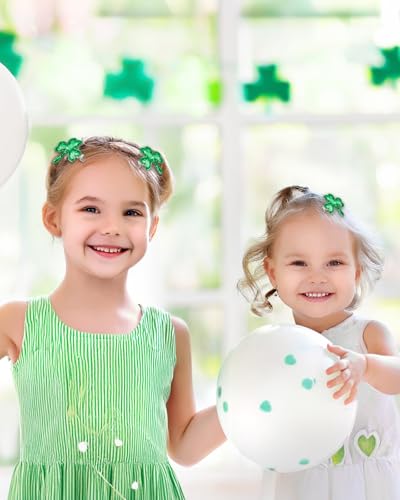 Glitter Shamrock Green Hair Clips - 6 Pack St. Patrick's Day Hairpins