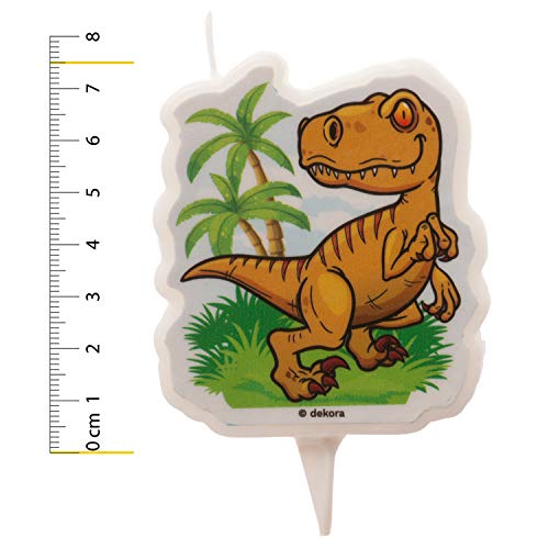 Dinosaur Birthday Candle - 7.5cm 2D T-Rex for Cake Decoration
