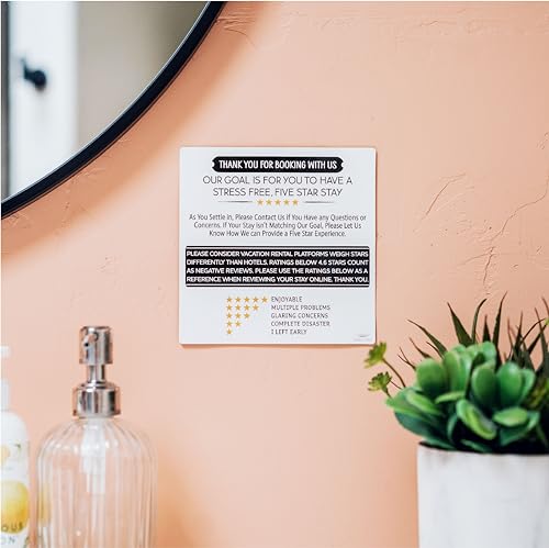 White Airbnb Review Fridge Magnet - 5.5 x 5.5 Inches with Stickers, Hosts & Guests