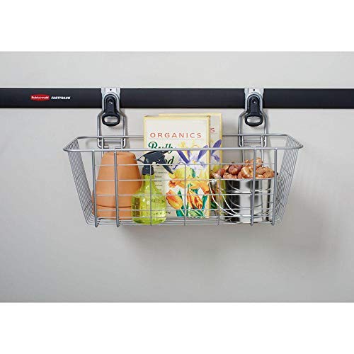 Rubbermaid FastTrack Wire Mesh Basket Wall Mount Storage System - Holds 50 lbs - Individual Variant