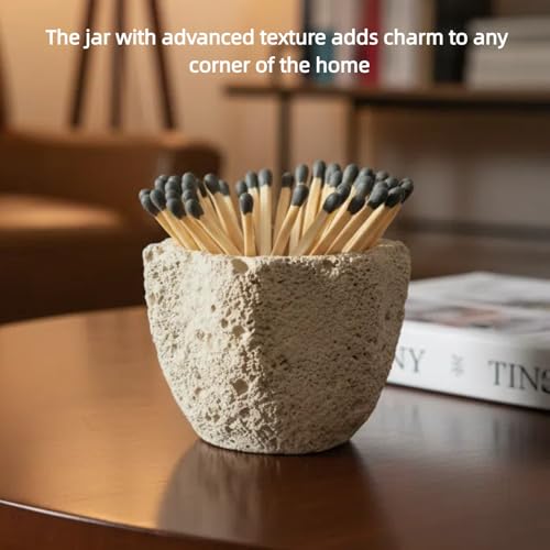 Augonla Concrete Match Holder with Striker Pads - Oatmeal Crater Design