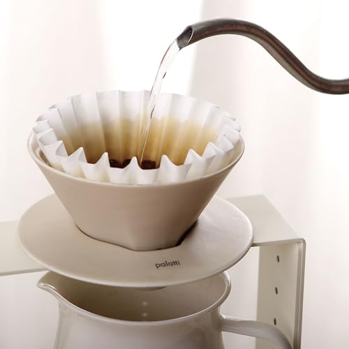 Palatti 185 Basket Coffee Paper Filters, 100 Count for 2-4 Cup Drippers