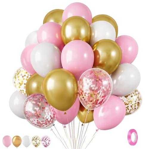 35 Pcs Pink and Gold Balloon Set for Baby Shower & Parties