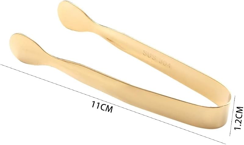 Stainless Steel Mini Ice Tongs for Sugar Cubes and Coffee Bar