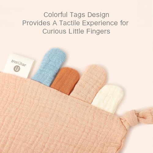 Muslin Baby Lovey Security Blanket - Soft Khaki & Beige Clouds