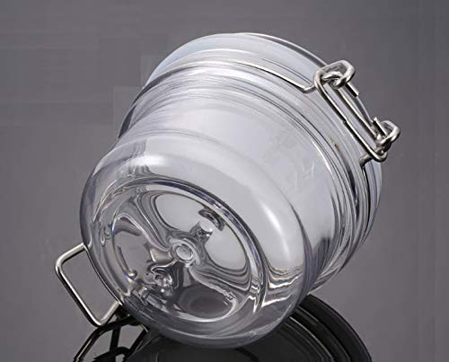 2-Pack 4 Oz Clear Round Plastic Storage Jars with Hinged Lids