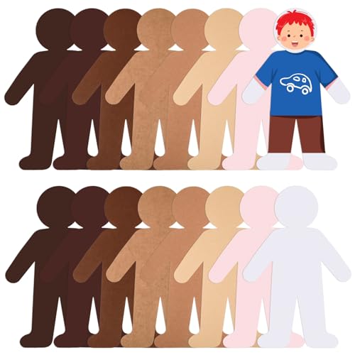 Multicultural People Cutouts - 48 Large Paper Shapes for Crafts