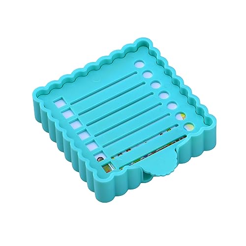 Litacimi Blue Wavy Sticky Notes Holder with Stencil - Desk Note Dispenser