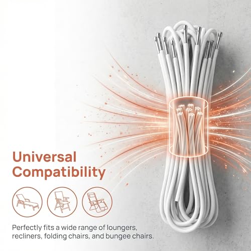 TOYANDONA Chair Replacement Cords Set - 4 Elastic Repair Cords for Recliners & Lounge Chairs