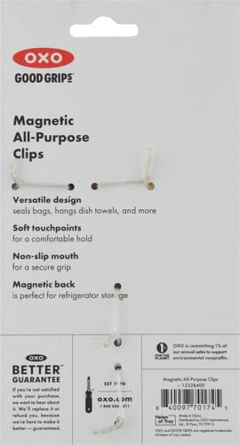 OXO Good Grips 4-Piece All-Purpose Magnetic Clips Set Navy Blue/Yellow/Red & Light Blue