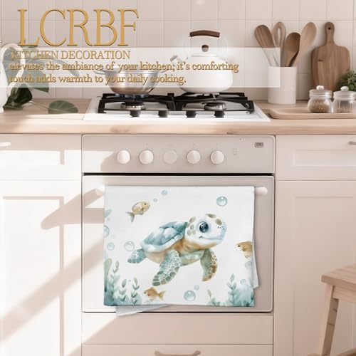LCRBF Sea Turtle Coastal Ocean Hand Towels for Kids Bathroom 16x24 Inch