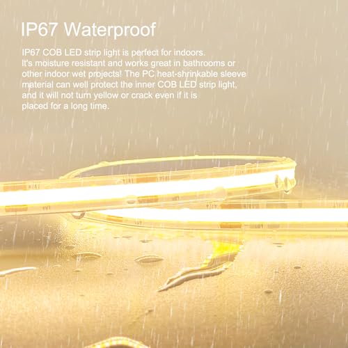 100ft COB Outdoor Waterproof LED Strip Light 3000K Warm White - IP67