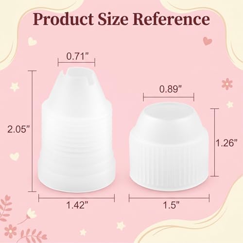 6-Pack Plastic Piping Bag Couplers for Cake Decorating