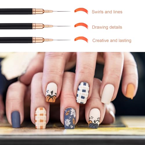 Gosknor 5pcs Nail Art Liner Brushes Set - Fine Detail Drawing Tools