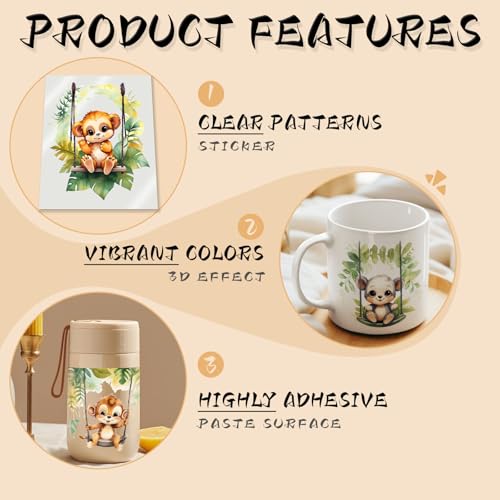 DORSBABY UV DTF Cup Wrap Stickers - 12 Assorted Designs