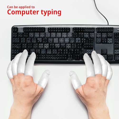 100 Pcs Disposable Finger Cots, Large Latex Finger Protectors for Clean and Dry Protection, Rubber Fingers Tips Tips for Beauty and Electronic Repair (Large White)