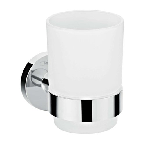 hansgrohe Tumbler 3-inch Toothbrush Tumbler in Chrome, 41718000