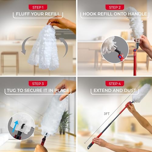 O-Cedar Heavy Duty Dusting Kit with 15 Refills & Extendable Handle — Traps 3X More Dust