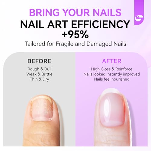 Gelike EC 6-in-1 Nail Glue Gel & Protein Strengthener for Clear Repair