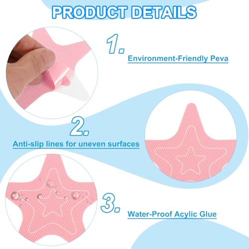 PATIKIL Non-Slip Bathtub Stickers - 12 Pack Pink Safety Decals