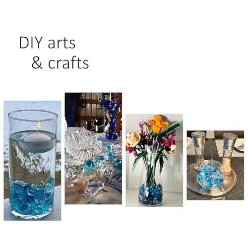 200 Pack Decorative Acrylic Crystal Gems - Mixed Blue Ice Rocks