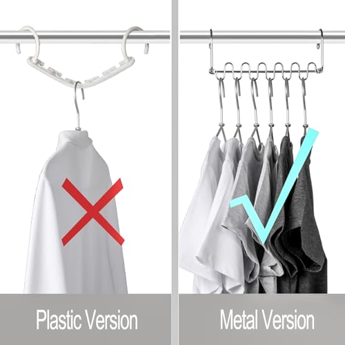 Chicwe 4 Pack S-Type Stainless Steel Space Saving Closet Hangers
