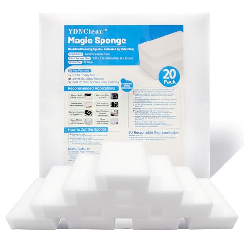 YDN Clean Magic Eraser Sponge - High-Density Melamine Foam, 20 Pack