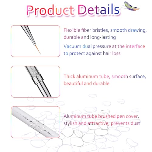 GIVEDOUA 2PCS Dual-End Nail Art Brushes for Builder Gel & French Manicure