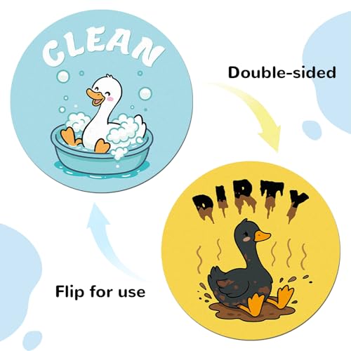 2-Pack White Goose Dishwasher Clean/Dirty Magnet Signs