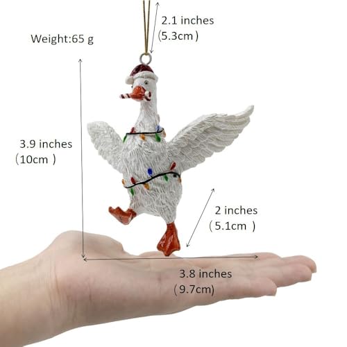 Funny Christmas Goose Ornament - Farmhouse Resin Holiday Tree Decor