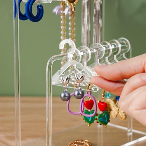 NiHome Clear 2-Tier Earring Holder Organizer - 48 Pairs Without Tray