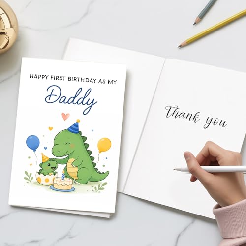 Funny Father's Day Card with Cute Dinosaur - Perfect for New Dads
