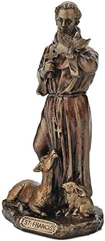 Veronese Design Saint Francis of Assisi Statue - Hand Painted Antique Bronze Finish | 3 3/8 Inch Home Decor