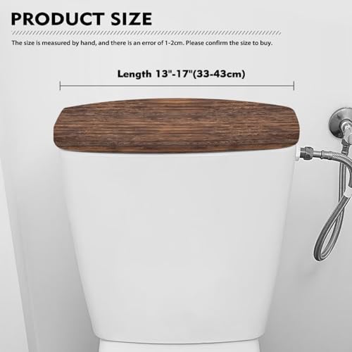 Brown Wood Board Print Toilet Tank Lid Cover - Elastic Protector