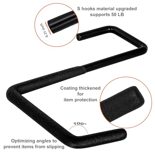 Heavy Duty Rafter Hanger Hooks - 2 Pcs Large Garage Utility S-Hooks for Storage