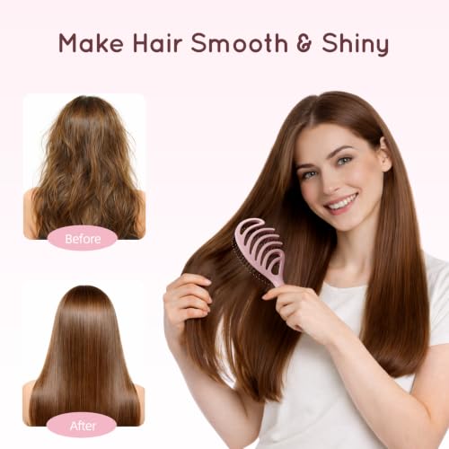 Ecoed Vented Anti-Static Detangling Hair Brush - Pink