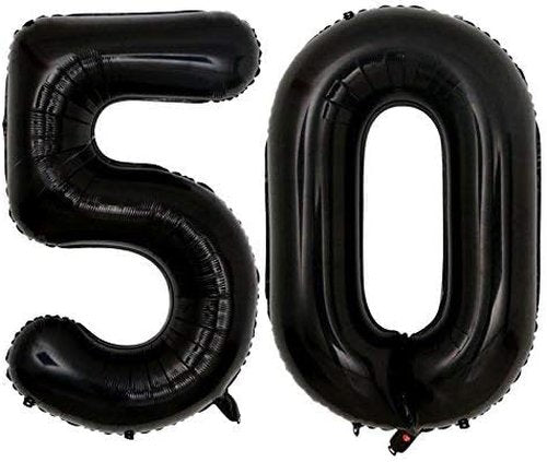 Jumbo Black 50 Number Balloons by [Brand Name] - Perfect for 50th Birthday Party Decorations | 40-Inch Size