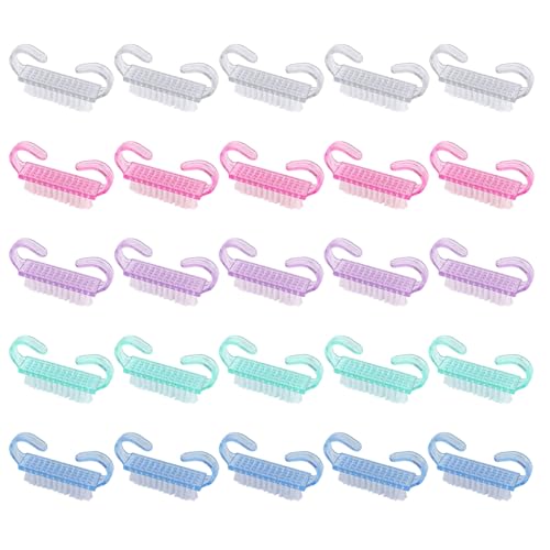25Pcs Handle Grip Nail Brush Plastic Scrubbing Kit for Hands and Feet